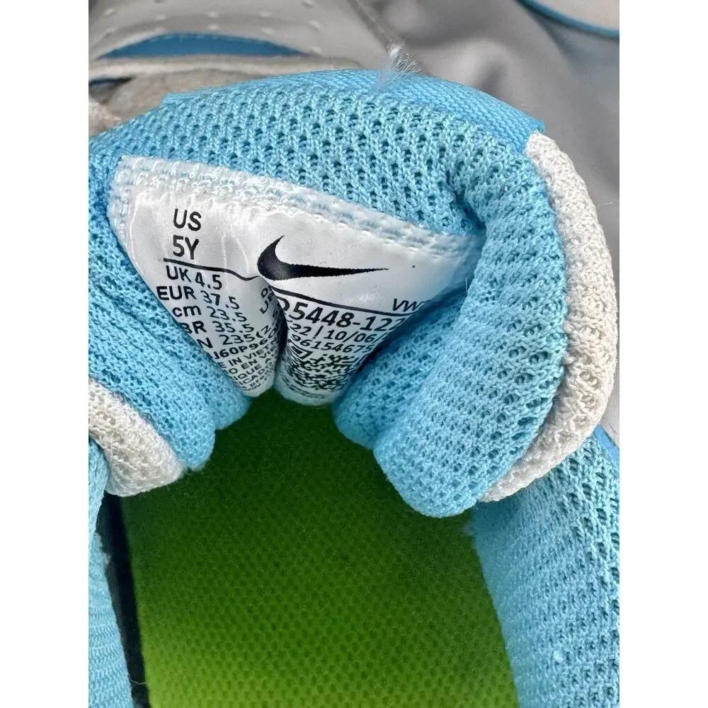 Nike Court Borough Low 2 GS 6.5 White Baltic Blue Volt Sneaker BQ5448-122